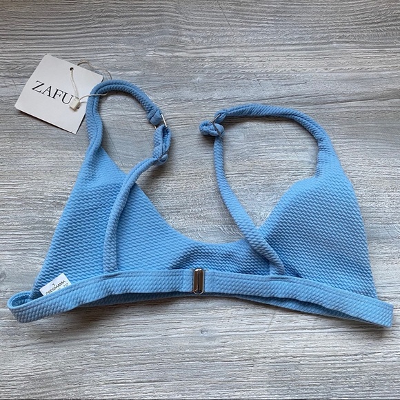 Zaful Swim Bikini Top Blue Sz Large Jr. - Picture 3 of 7